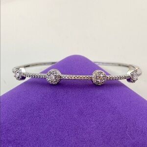 💛 Elegant 18k White Gold Plated Crystal Bracelet